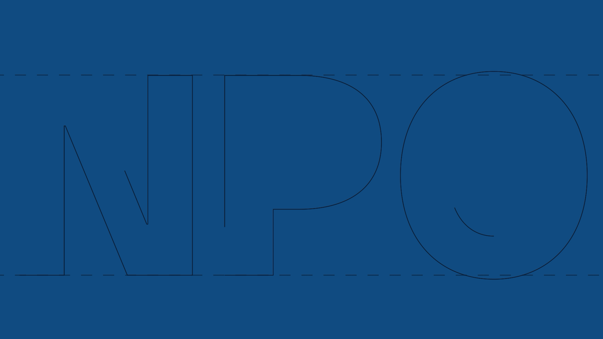 A blue asset that showcases NPO typeface in black glyphe